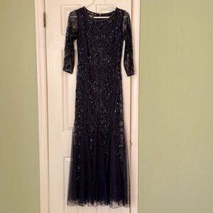 Pisarro Nights: Illusion Sleeve Beaded A-Line Gown
